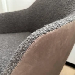 Sessel Flint Drehbar Stoff 14004 Mocca Braun Grrau Außen Leder 492 Braun