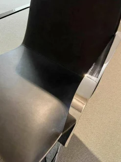 Sessel Flip Leder Toro Noir V Schwarz mit Hocker