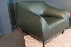 Sessel Freistil 132 Nappa Leder 9047 Braungrün Stahl Rundrohrfuß Lackiert RAL 9005 Tiefschwarz Schwarz