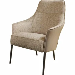 Sessel Fuga Hoch Bezug Innen Stoff James C0013 Außen Leder Lipano Taupe