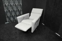 Sessel Galileo Leder Moss Smoke Sternfuß Edelstahl mit elektrischer Relaxfunktion 2-Motorisch