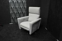 Sessel Galileo Leder Moss Smoke Sternfuß Edelstahl mit elektrischer Relaxfunktion 2-Motorisch