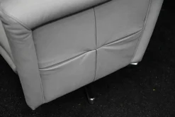 Sessel Galileo Leder Moss Smoke Sternfuß Edelstahl mit elektrischer Relaxfunktion 2-Motorisch