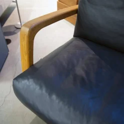 Sessel Gin Leder Alamo Lava Anthrazit Gestell Eiche Geölt Inklusive Hocker