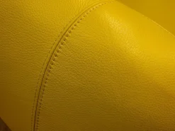 Sessel Gisa Leder Senso Lime Gelb 360° Drehbar auf Drehteller mit Kugellagern