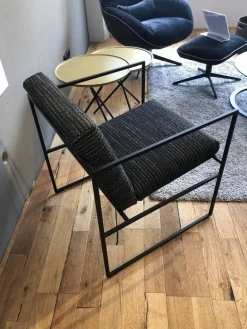 Sessel Grace Stoff 5273 0099 Schwarz Weiß Metallgestell Schwarz