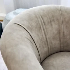 Sessel Grasso Textil Leder V19 T Moro Rustico Grau Beige Gestell Black 0911 Schwarz Metall