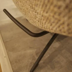 Sessel Griffon Lounge Mit Hocker Bezug Mamaye C0201 4-Sternfuß Gekrümmt Schwarz