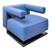 Sessel Gropius F51 Stoff Dama 0077 Blau Gestell Esche Schwarz