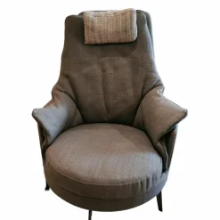 Sessel Guscioalto Light Stoff EBE 1162 Gestell Brüniert Drehbar mit Nackenkissen