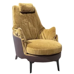 Sessel Guscioalto 015M21 Stoff Star Bronze Pelle de Luxe Schokobraun