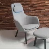 Sessel HAL Lounge Chair Stoff Credo SaltnPepper Grau mit Ottoman und Sitzkissen