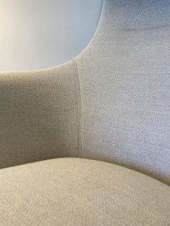 Sessel Hal Lounge Mit Ottoman Stoff Dumet 02 Beige Melange Füße Eiche Dunkel