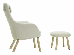 Sessel HAL Lounge Stoff Dumet Ivory Melange Beige mit Ottoman