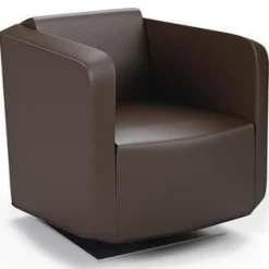 Sessel Hamo Mit Drehteller Leder XO Smart Basalt Grau Gestell Graphit Lackiert