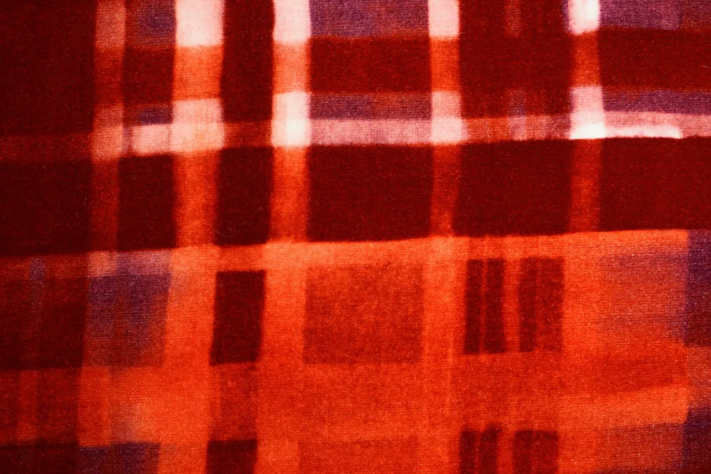 Sessel Hanson 460 Rubelli Macallan 30260-004 Cat. V Rot Kariert Gestell Buche Schwarz mit Hocker