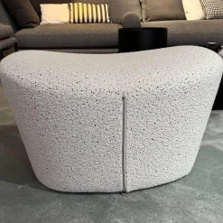 Sessel Harbor Laidback Stoff Sambuco Weiß Gestell Schwarz Pulverbeschichtet Inklusive Hocker