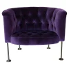 Sessel Hausmann Stoff Harald 2 Col 692 Aubergine Violett Rundstahlfüße Schwarz Chrom