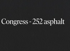 Sessel Healey Lounge Leder Congress Asphalt 252 Cat. 55 Grau Fußkreuz Schwarz mit Hocker
