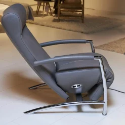 Sessel Helical Leder Senso Grau Gestell Chrom