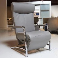 Sessel Helical Leder Senso Grau Gestell Chrom