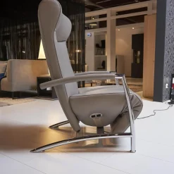 Sessel Helical Leder Senso Grau Gestell Chrom