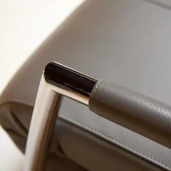 Sessel Helical Leder Senso Grau Gestell Chrom