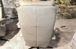 Sessel Henning Leder BelVita Olive 59 Beige Sternfuß Schwarz Inklusive Motorischer Verstellung