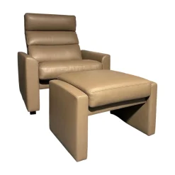 Sessel Hocker Soho Extra Hoch Leder 42 560 Fango Metallkufe Hochglanz Poliert Mit Aufstehhilfe Inklusive Hocker