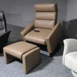 Sessel Hocker Soho Extra Hoch Leder 42 560 Fango Metallkufe Hochglanz Poliert Mit Aufstehhilfe Inklusive Hocker