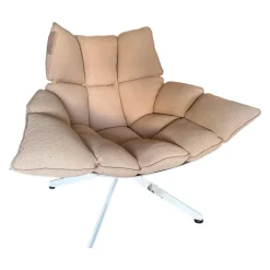 Sessel Husk Outdoor Mit Armlehne Bezug Stoff Sila Altrosa Gestell Aluminium Weiß Lackiert