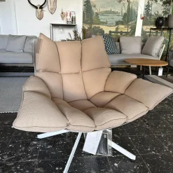 Sessel Husk Outdoor Mit Armlehne Bezug Stoff Sila Altrosa Gestell Aluminium Weiß Lackiert