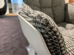 Sessel Husk Stoff Scozia 2489151 Grau Gestell Weiß Lackiert Ohne Drehfunktion