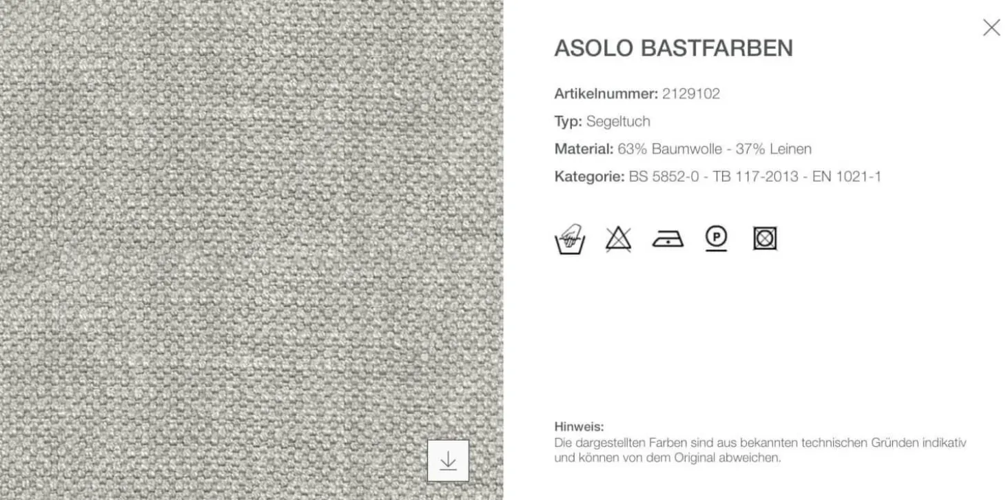 Sessel Husk Stoff Segeltuch Asolo Bastfarben Beige Schale Kunststoff Weiß Gestell Eiche Hell Gebürstet Mit Hocker