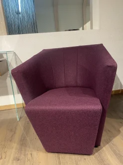 Sessel Ice Cube Bezug Filz Divina Meolange C 0671 Violett Gestell Massivholz Mit Drehfuß