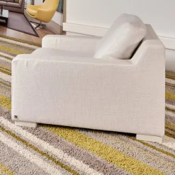 Sessel Inspiration Stoff Joell 1742-171 Weiß Grau Mit Blockfüße