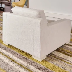 Sessel Inspiration Stoff Joell 1742-171 Weiß Grau Mit Blockfüße