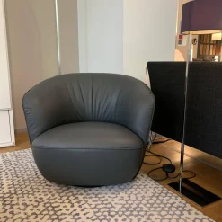 Sessel Ishino 195-10 Leder 55 1441 Basalt Grau