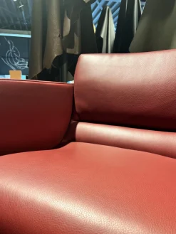 Sessel Kelly Leder Sierra 129 Rot Kufengestell Metall Inklusive Hocker