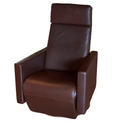 Sessel Leder Classic Braun Drehteller Metall