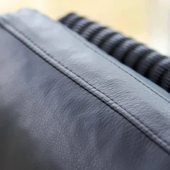 Sessel Leder Und Stoff Schwarz Gestell Metall Chrom Schwingend