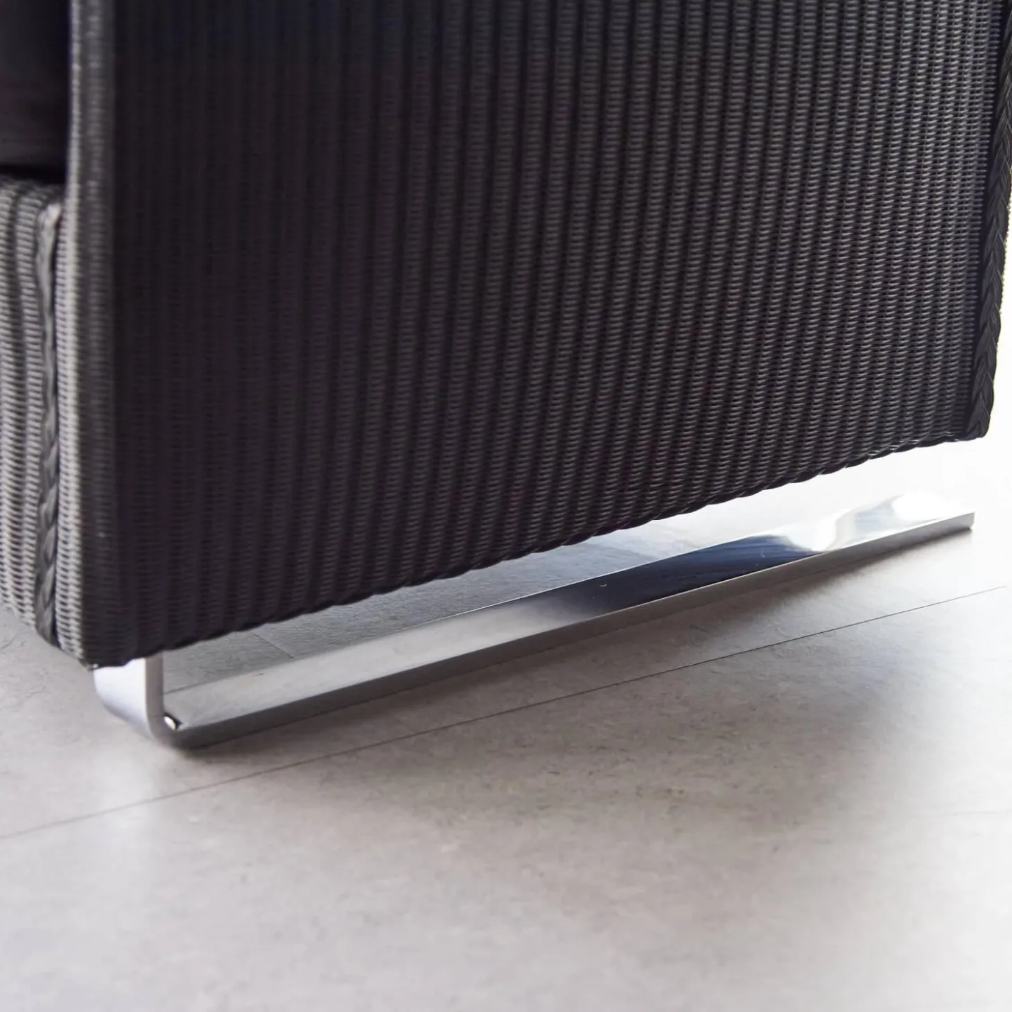 Sessel Leder Und Stoff Schwarz Gestell Metall Chrom Schwingend