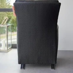 Sessel Leder Und Stoff Schwarz Gestell Metall Chrom Schwingend