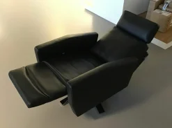 Sessel Lenis Rancho Schwarz L0771A Gestell 5-Sternfuß Chrom Glänzend mit Relaxfunktion