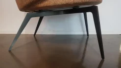 Sessel Lounge Chair Bice Stoff DD TDD81 Sarin Orange Füße Bronzefarben