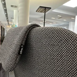 Sessel Lounge Chair HAL Stoff Credo 120 Salt'n Pepper Schwarz Weiß Untergestell Eiche Dunkel Mit Ottoman