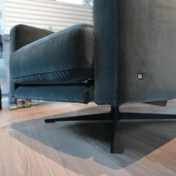 Sessel L-SE EL 571 Stoff 18.225 Graublau Sternfuß Metall Verkehrsschwarz Inkl. Elektrische Verstellung Mit Akku