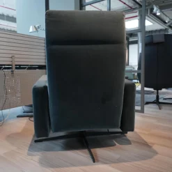 Sessel L-SE EL 571 Stoff 18.225 Graublau Sternfuß Metall Verkehrsschwarz Inkl. Elektrische Verstellung Mit Akku