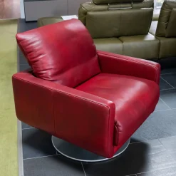 Sessel Mademoiselle Leder Z75 12 Merlot Rot Fuß Drehteller F19 Matt Inklusive Kopfstützenverstellung