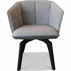 Sessel Marla Armchair High Stoff Grau Lederrücken